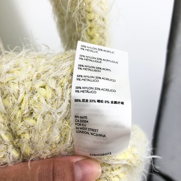 NWT Anthropologie Yellow Larkin Shimmer Belted Cardigan Small Long Sleeve - Picture 8 of 8